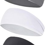 3Pack Sports Headbands for Men Women, Moisture Wicking Workout Headband, Sweat Headbands for Running, Cycling, Skiing, Gym, Tennis, Golf, Camping