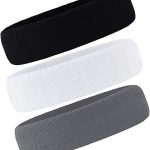 3 Pack Men & Women Sweatband Headband Terry Cloth Moisture Wicking for Sports Tennis Gym Work Out