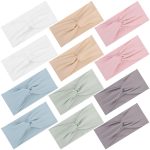 12 Pcs Stretchy Headbands for Women, Absorbed Sport Headband Soft Twist Knotted Hairbands for Daily Life Yoga Workout (Light Morandi)