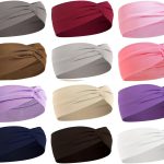 12 Pcs Stretchy Sport Headbands for Women,Absorbed Sport Headband Soft Twist Knotted Headbands for Yoga, Workout Daily Life