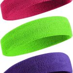 Sweatbands Sports Headband for Men & Women - Moisture Wicking Athletic Cotton Terry Cloth Sweatband for Tennis, Basketball, Running, Gym, Working Out