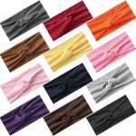 12 Pcs Stretchy Sport Headbands for Women,Absorbed Sport Headband Soft Twist Knotted Headbands for Yoga, Workout Daily Life