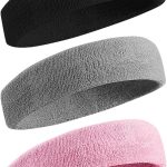 Sweatbands Sports Headband for Men & Women - Moisture Wicking Athletic Cotton Terry Cloth Sweatband for Tennis, Basketball, Running, Gym, Working Out