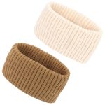 Winter Headbands for Women Non Slip Wide Headbands Thick Knit Head bands Khaki White Headband Soft Ear Warmer Hairbands Hair Accessories for Women Girls