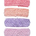 4 Pcs Crochet Headbands Multi Color Soft Retro Stretch Knitted Hair Accessories for Dress up Parties Halloween Costume Sports Outdoor Activities (Pink, Small)