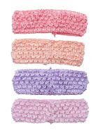 4 Pcs Crochet Headbands Multi Color Soft Retro Stretch Knitted Hair Accessories for Dress up Parties Halloween Costume Sports Outdoor Activities (Pink, Small)