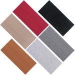 6 Packs Ribbed Knitted Wide Headbands for Women Non Slip Head Bands Fashion Headband Thick Hairbands Workout Outdoor Yoga Dating Hair Accessories (Black, Caramel, Khaki, Red, Light Gray, Dark Gray)