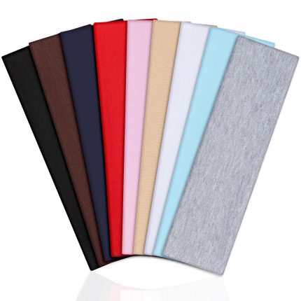 9 Pack Headbands for Women Non Slip - Fabric Elastic Hair Bands for Women's Hair, Soft Cotton Cloth Stretchy Sport Headbands, Sweat Absorption Athletic Hairbands for Workout Yoga Running - A