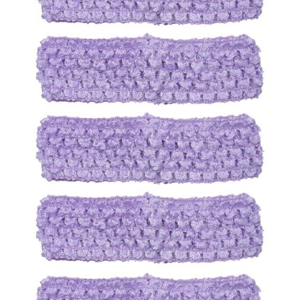 5 Pcs Crochet Headbands Soft Retro Stretch Knitted Hair Accessories for Dress up Parties Halloween Costume Sports Outdoor Activities (Light Purple)