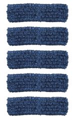 5 Pcs Crochet Headbands Soft Retro Stretch Knitted Hair Accessories for Dress up Parties Halloween Costume Sports Outdoor Activities (Dark Blue)