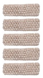 5 Pcs Crochet Headbands Soft Retro Stretch Knitted Hair Accessories for Dress up Parties Halloween Costume Sports Outdoor Activities (Khaki)